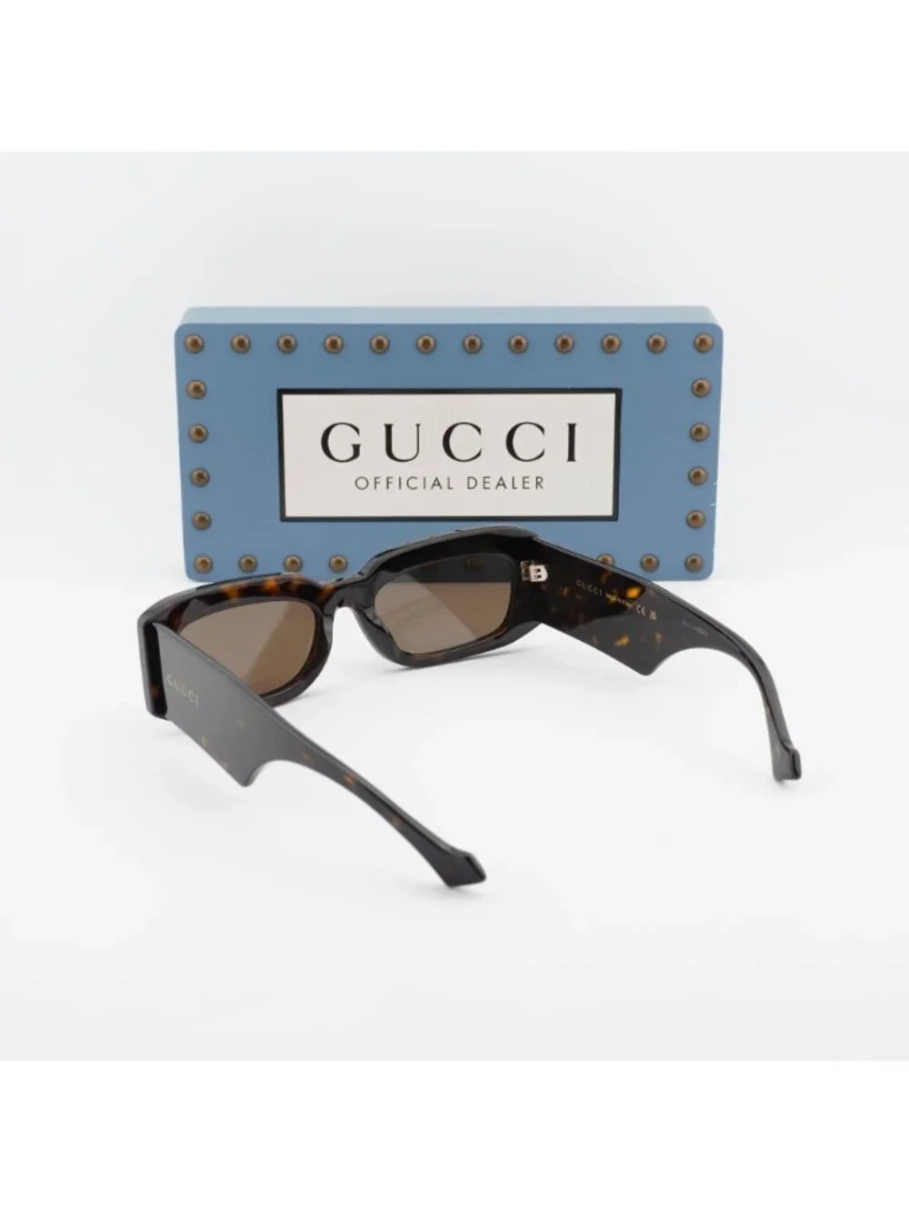 Gucci GG1426S 002 Rectangle Sunglasses - Havana / Brown
